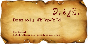 Doszpoly Árpád névjegykártya