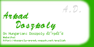 arpad doszpoly business card